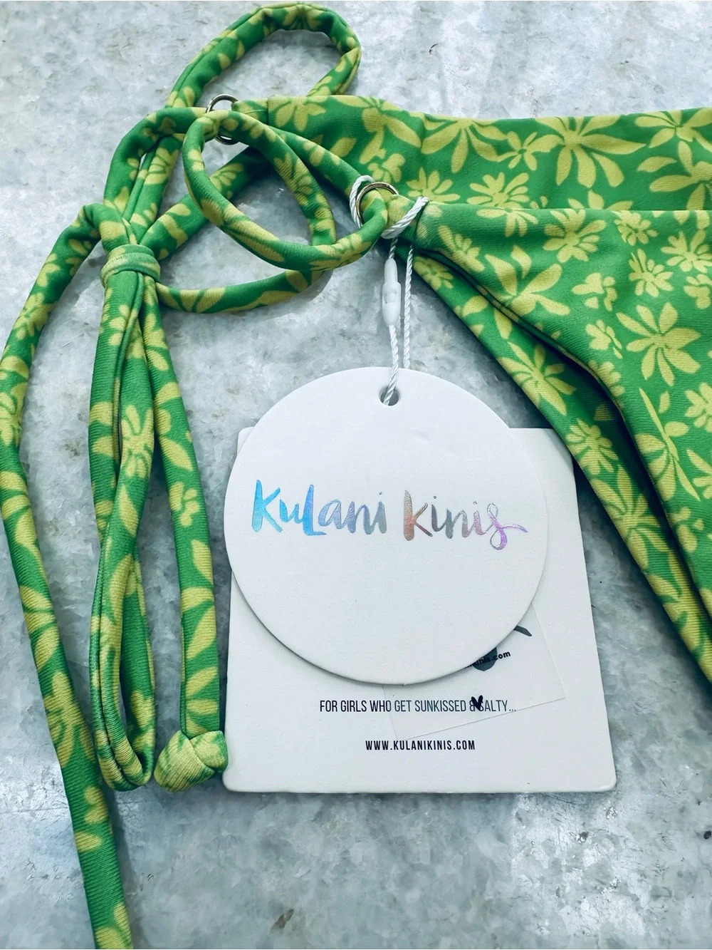 Kulani Kinis Thong Tie Side Bikini Bottom- BOT228 Banana Cabana M